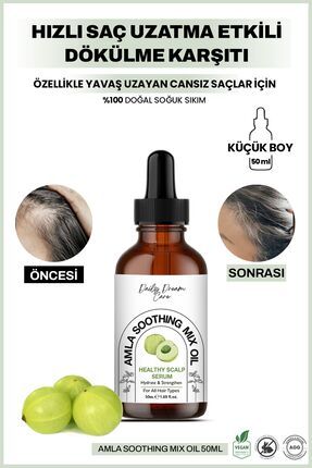 50 ML Amla Kompleks Yağ Hızlı Saç Uzatma, Dökülme Karşıtı, Güçlendirme %100 Doğal Soğuk Sıkım