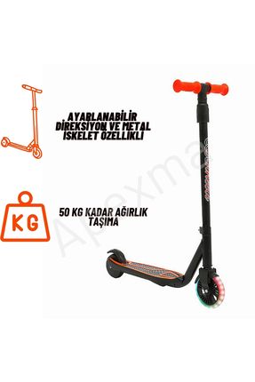 2 Tekerlekli Yükseklik Ayarlı Metal İskeletli Çocuk Scooter +5 Yaş - Ayarlanabilir Açık Hava Scooter