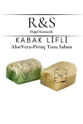 %100 Doğal Kabak Lifli Sabun Muhteşem 2'li (ALOEVERA SABUN PİRİNÇ TOZU SABUN)