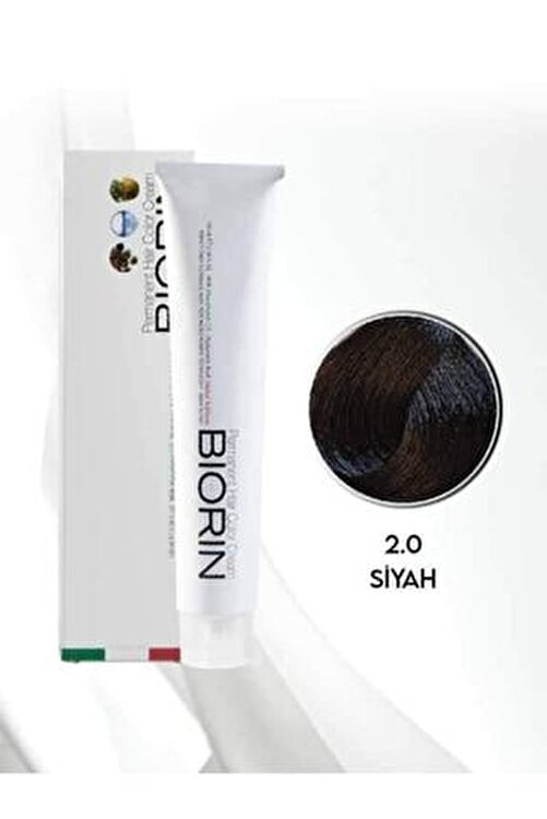 Biorin Permanent Hair Color Cream 100 ml No: 2.0 Siyah 1
