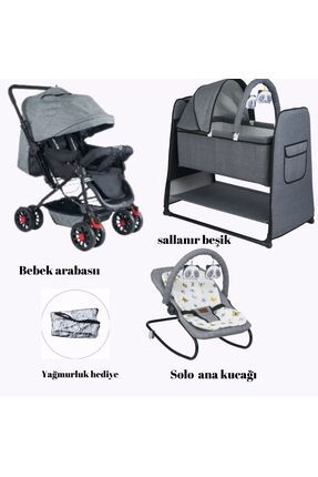 Tarz Bebek Beşiği Ana Kucağı Bebek Arbası 3 Lü Set