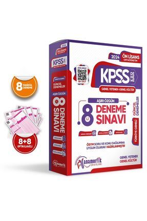 2024 Kpss Ön Lisans Gy-gk Tg Kurumsal 8li Dijital Çözümlü Paket Deneme Sınavı Anamorfik Yayınları