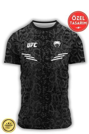 Ufc Spor Antreman Forması Compression Kısa Kollu Mma Tişört Nefes Alabilen Kumaş Yüksek Kalite Siyah