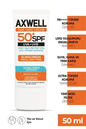 Spf 50+ Leke Karşıtı Nemlendirici Yüksek Koruma Güneş Kremi 50 ml