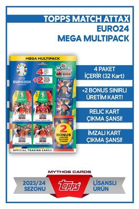 Topps Official Euro 2024 Match Attax - Mega Multipack Futbolcu Kartları