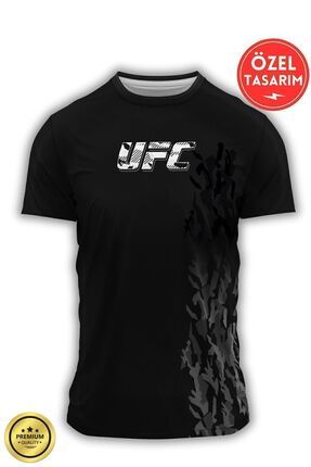 UFC Antreman Spor Forması Compression Kısa Kollu Nefes Alabilen Tişört Yüksek Kalite Kumaş Mma Siyah