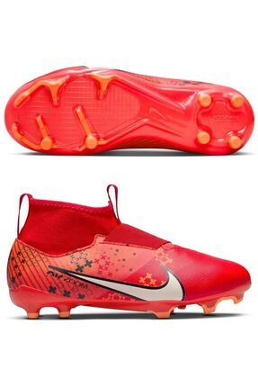 Mercurial Air Zoom Superfly 9 Acad FG/MG Soccer Shoes Çoraplı Çocuk Krampon Kırmızı