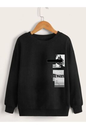 - Kız Çocuk Bisiklet Yaka Oversize Sweatshirt The Past