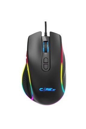 Nova V1 12800 Dpi Wide RGB Özel ABS Doku Reflex Örgü Kablolu Fire Butonlu Gaming Mouse Siyah