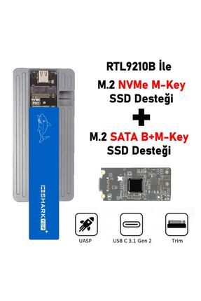 JEYI Iceshark Cift Protokol Ssd To Usb 3.1 Type c Gen2 Aluminyum Ssd Muhafaza Kutusu Fiyat Yorumlar Trendyol