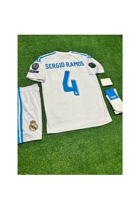 Sergio Ramos 4 Realmadridd 2017/2018 Kiev Şampiyonlar Ligi Futbol Çocuk Forması 4'lü Set