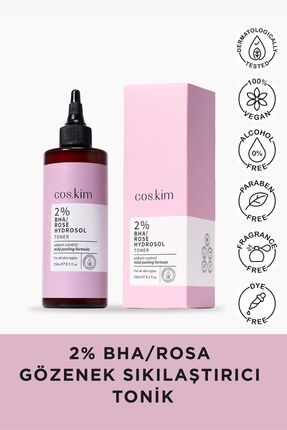 %2 Bha+gül Suyu Gözenek Sıkılaştırıcı Siyah Nokta Karşıtı Tonik | 2% Bha/rosa Hydrosol Toner 250 ml