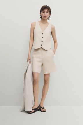 Massimo Dutti Tokal 100 keten bermuda ort Fiyat Yorumlar Trendyol