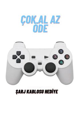 Double Ps3 Uyumlu Kablosuz Analog Oyun Kolu Şarj Kablo Hediye