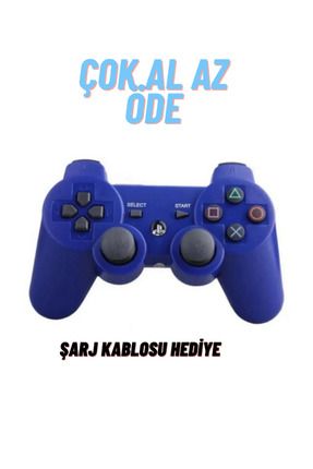 Double Ps3 Uyumlu Kablosuz Analog Oyun Kolu Şarj Kablo Hediye