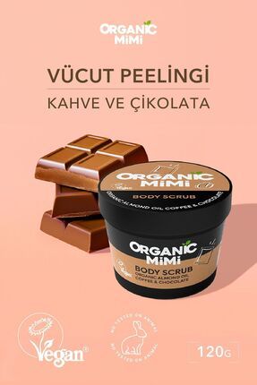 Kahve Ve Çikolata Organik Vücut Peelingi El Ayak Vücut Için Yenileyici Besleyici 120g Body Scrub