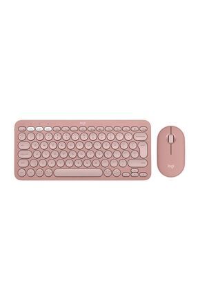 Pebble 2 Combo Çoklu Sessiz Kablosuz Türkçe Q Klavye Mouse Seti - Pembe 920-012247