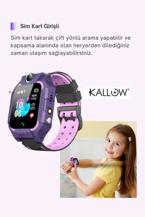 kallow Z10 Sim Kart Giri li Ak ll Cocuk Takip Saati Uzaktan Dinleme Ozellikli Turkce Menu Mor Btk Fiyat Yorumlar Trendyol