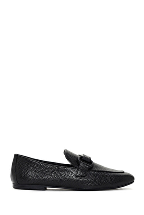 Kadın Siyah Deri Maskülen Loafer 24sfd2020ft
