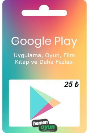 Google Play 25 TL Hediye Kartı Bakiye