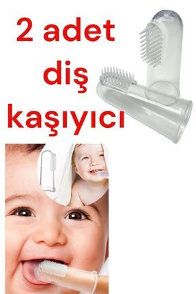 Silikon Diş Kaşıyıcı Parmak Diş Fırçası Damak Kaşıyıcı - 2 Adet