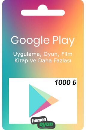 Google Play 1000 TL Hediye Kartı Bakiye