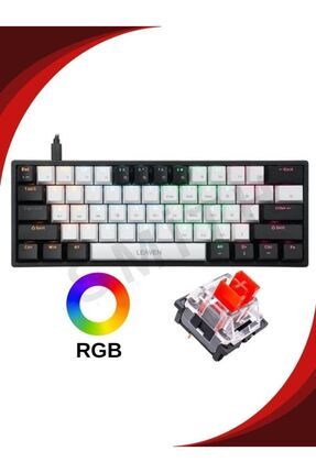 Leaven K620 RGB 61 Tuş Kırmızı Switch Hot-Swap Mekanik Klavye