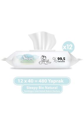 Bio Natural Yenidoğan Islak Bebek Bakım Havlusu 12x40 (480 YAPRAK)