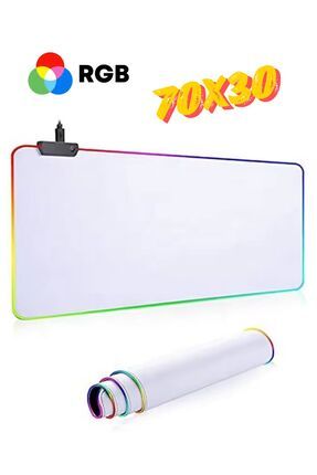 Rgb Beyaz Mouse Pad 70x30 Cm 13 Farklı Renk Modu Su Geçirmez Oyuncu Gaming Xl Mousepad