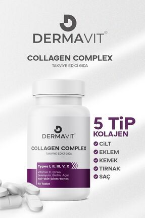 5 Tip Kolajen Tip 1, Tip 2, Tip 3, Tip 5 ,tip 10, ( Selenyum , C Vitamini Ve Çinko ) 90 Tablet