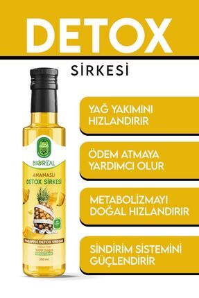 Detox Ananas Sirkesi Zayıflama1 Ödem Atma Kilo Verme 250ml