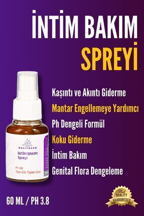 Ph Dengeli, Koku, Mantar, Kaşıntı Ve Akıntı Giderici, Genital Bölge Için Intim Bakım Spreyi 60ml