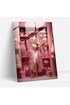PaintedAnarchy Barbie Dolap Cam Bask Barbie Cam Sanat Duvar Dekorasyonu Zarafet Fiyat Yorumlar Trendyol