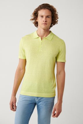 Avva Erkek Neon Ye il 3 Du meli Garment Dyed Polo Yaka Triko T shirt A41y5067 Fiyat Yorumlar Trendyol