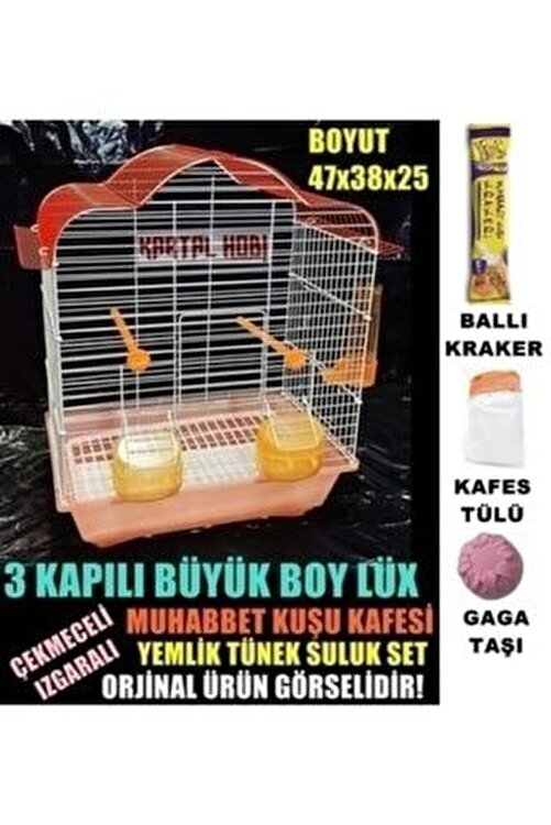 Daily Cage 3 Kapili Buyuk Boy Lux Muhabbet Kafesi 47x38x25 Izgara Cekmeceli Fiyati Yorumlari Trendyol