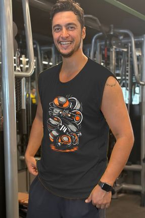 Kolsuz Spor T-Shirt Tank Top Spor Atlet Fitness Atlet