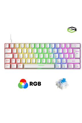 T60 Beyaz RGB Klavye Kablolu Gaming Oyuncu Klavyesi T60