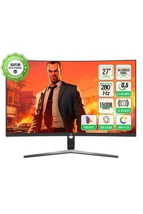 Vivid V80 27 Va Panel Curved Rgb 280hz 0.5ms 2x Speaker Gaming Monitör (SIFIR ÖLÜ PİKSEL GARANTİLİ)