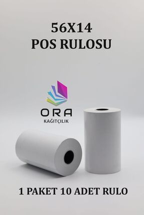 56x14 Termal Pos Kağıdı - Pos Rulosu - Yazarkasa Pos Kağıdı 10 Adet