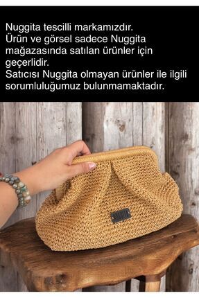 Handmade Crafts Kadın Burslu Hasır Çanta