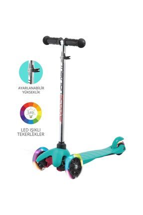 Scoter Tech 7 Renk Led Işıklı Tekerlekli Scooter-Kırmızı