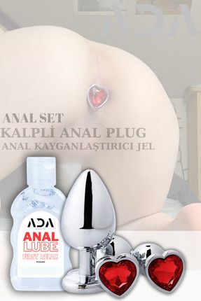 Kadınlara Özel Anal Kayganlaştırıcı Jel ve Hediye Kalpli Anal Plug - 50ml Jel ve 7 cm Anal Plug