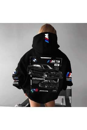 Touz Moda BMW M3 Bask l Siyah Kap onlu Sweatshirt Fiyat Yorumlar Trendyol
