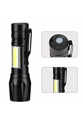 Ultra Güçlü 2500 Lumen 5w Cob Led Usb Şarjlı El Feneri Avcılık,kamp Feneri Deprem Çantalık Fener