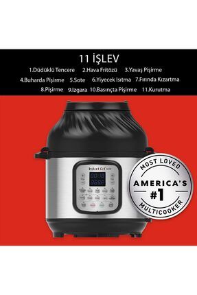 Instant Pot Duo Crisp 11 In 1 7.6 Litre Havayla K zartma Paslanmaz Celik Bas ncl Tencere Air Fryer Fiyat Yorumlar Trendyol