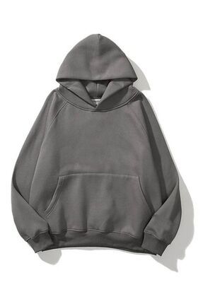 Unisex Gri Hoodie Sweatshirt