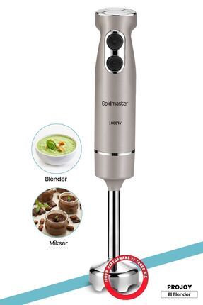 Projoy 4 Bıçaklı Sessiz 2 Kademeli Paslanmaz Çelik 1000w El Blender