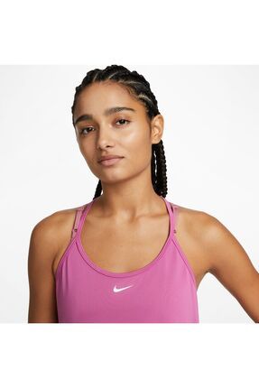 Nike Dri FIT One Elastika Women s Standard Fit Tank Top Polyester Kad n Pembe Kolsuz Ask l T Shirt Fiyat Yorumlar Trendyol