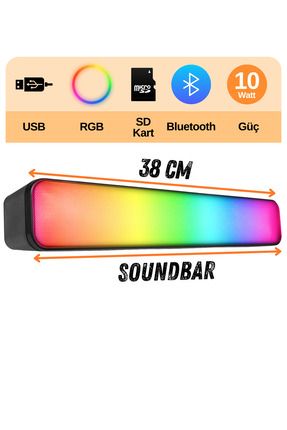 Md-sbt25 Rgb Oyuncu Speaker Soundbar 10wmicrosd Taşınabilir Bluetooth Speaker Bluetooth Hoparlör