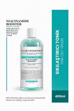 Niacinamide Booster Gözenek Sıkılaştırıcı Yüz Ve Vücut Gündüz Tonik 400ml Vegan Aydınlatıcı Etkili